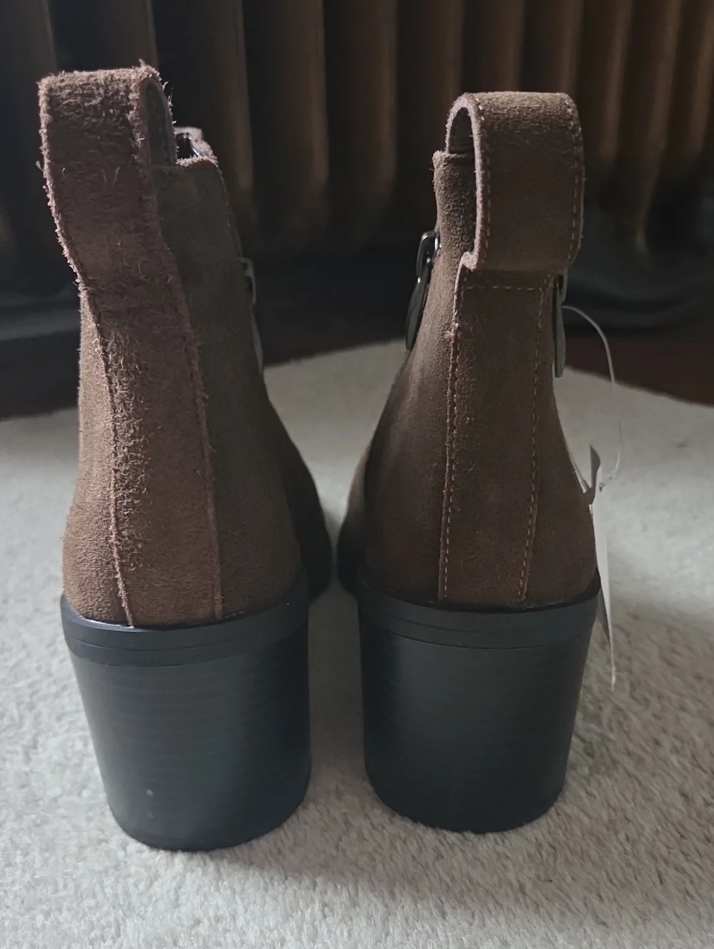Steve Madden Safira Chocolate Suede Booties